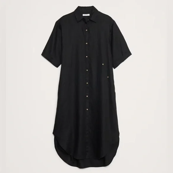 NWT! Banana Republic Black Linen Asymmetrical Shirt Dress - Multiple Sizes  Dresses